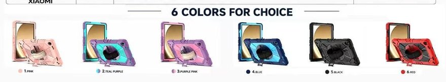 TJZB tablet cases with rotating stand and shoulder strap, six color options